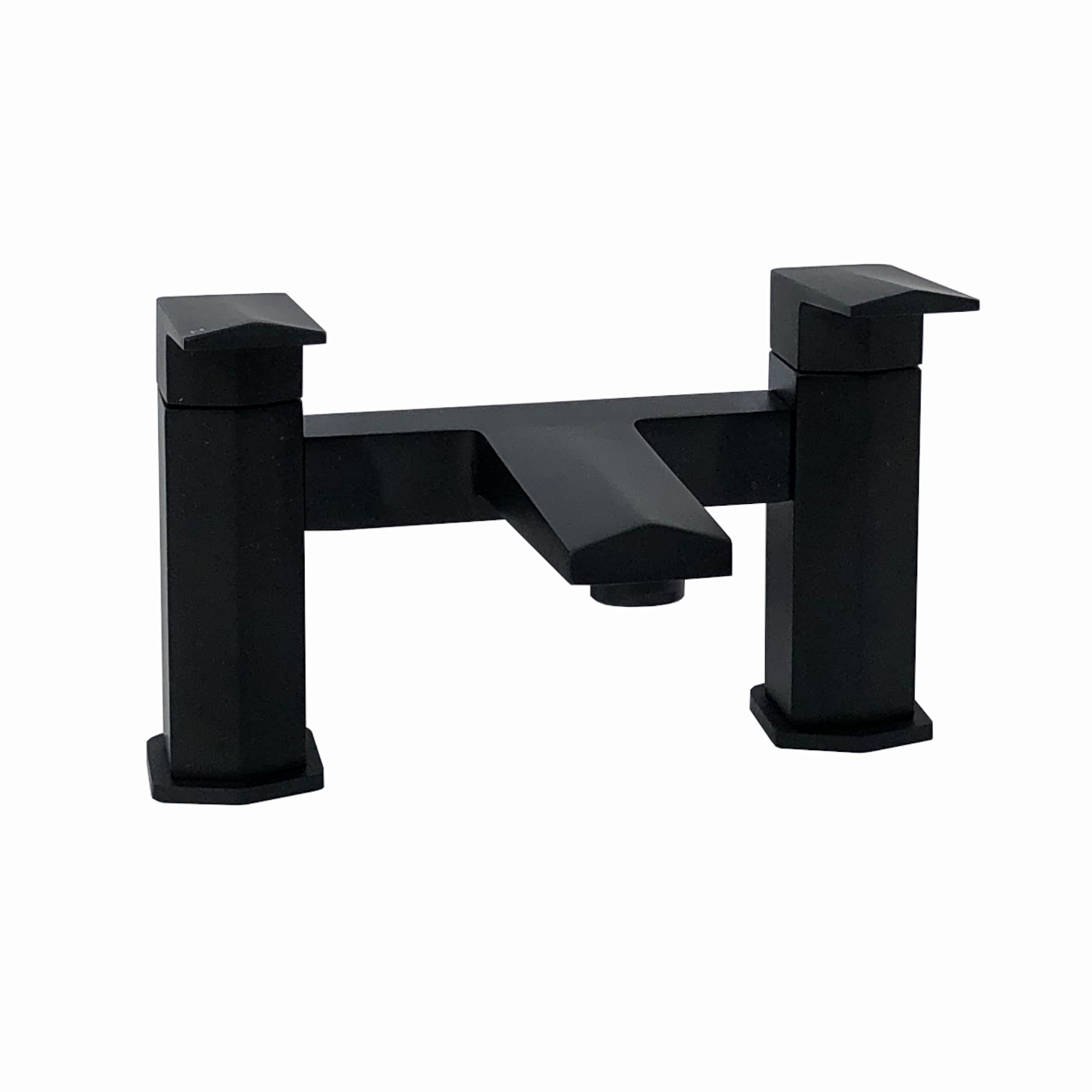 Enki Black Milly, Bt0313, Matte Hexagonal Bath Mixer Tap, Contemporary Geo Inspired Handle, Solid Brass, Easy Clean, Modern Design, Easy To Install, 10-Year Guarantee