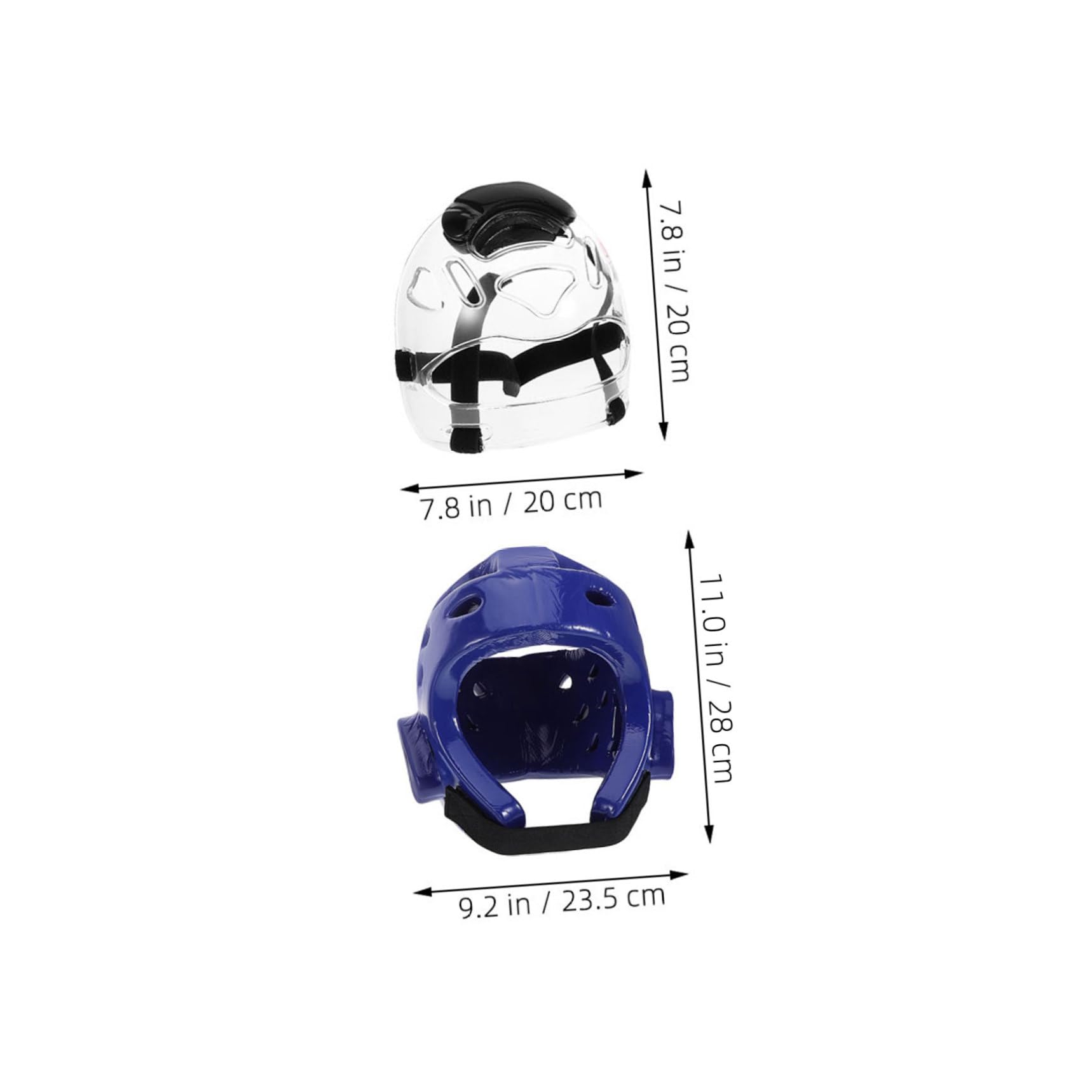 KOMBIUDA Casco Protettivo e Struttura Leggera in Plastica per Bambini da Taekwondo e Karate Imbottitura in Schiuma ad Alta Densità Blu per Allenamento e Sparring