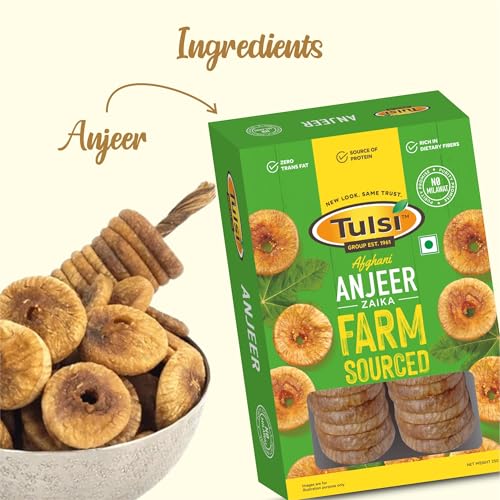 Image of Tulsi Afghani Anjeer Zaika 250g | Dried Anjir | Dry Figs | Healthy Snack | Rich Source of Dietary Fiber | Dry Fruits in Fresh
