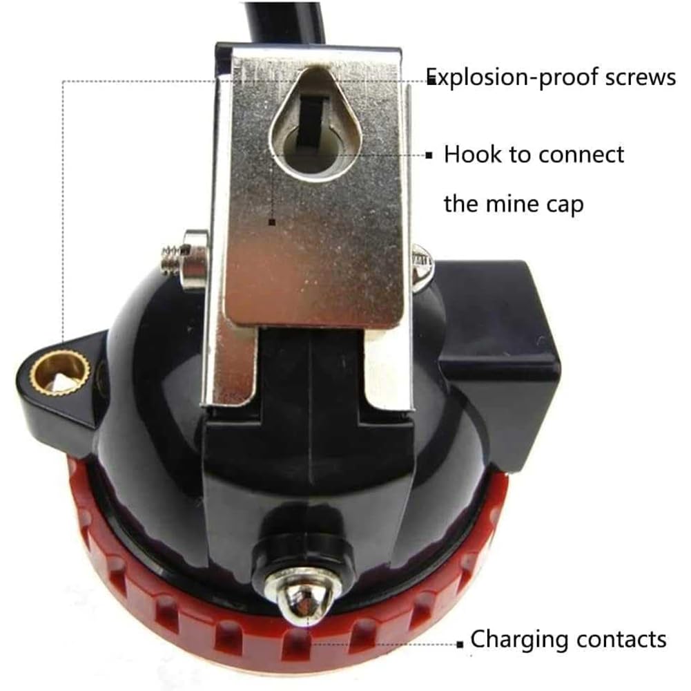 Linterna Frontal para Minero, Linterna Frontal para Mina De Carbón a Prueba De Explosiones, Luz De Tapa De Seguridad para Minero Impermeable Recargable, Luz Fuerte Y Luz Débil Ajustable