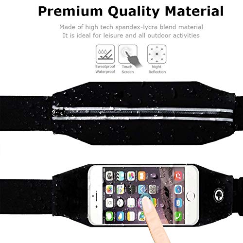 2 Pack Running Belt Waist Bag,Compatible with iPhone Xs Max,XR,XS/X,8/7/6s Plus,6/SE,Samsung Galaxy S10/S9/S8 +/ Note 9/8,Moto,LG,Pixel Fanny Pack Wristbands Sports Workout Fitness Holder Pouch