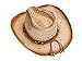 Livingston Men & Women's Woven Straw Cowgirl Hat Western Cowboy Hats for Women Brown Cowboy Hat, Bead Brown