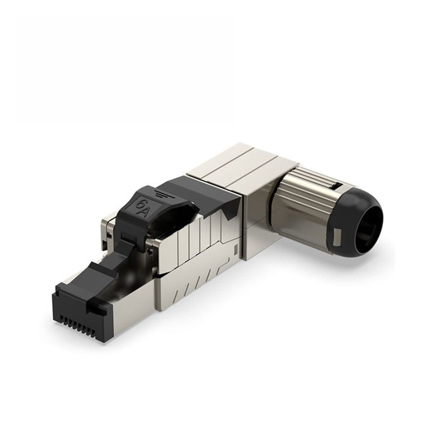 ACICS Schermato Senza Attrezzi Rj45. Plug Cat6A Cat7 Cat8 Connettore Ethernet modulare Cat8 1-50PCS Easy Metal Die-Clast Conector (Size : 10pcs, Color : CAT6A 90 (Black))