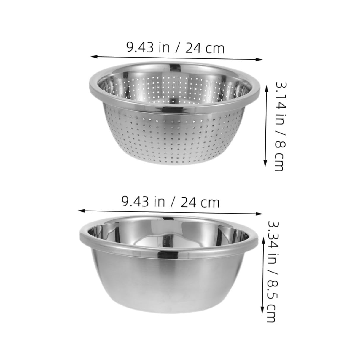 Gatuida Scolapasta Set 1 in Acciaio Inossidabile a Doppio Strato Design a Fori Fini Ciotola Multifunzione per Frutta e Verdura per Cucina Indoor e Outdoor