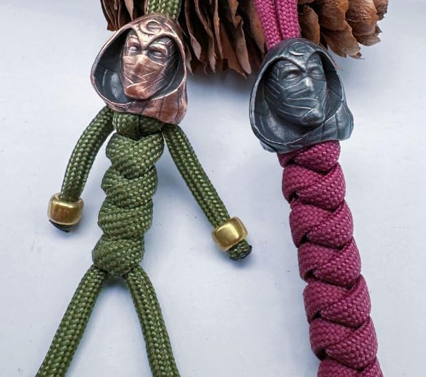 Miniatura 7 de StarWay 2 unids Masked Knight Head EDC Out Latón Cuchillo Cuentas Paraguas Cuerda Cuerda al aire libre Cuchillo Colgante Paracord Lanyard Bead,