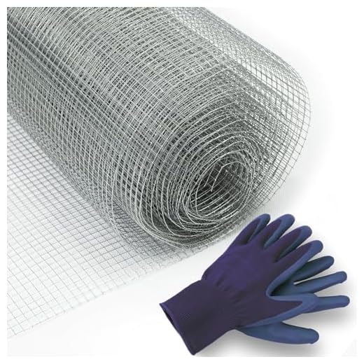 KARAT Grillage métallique galvanisé – Grille de sécurité et Fil de Volière - Grillage à Poule - Treillis métallique Anti-Rouille, Maillage carrée 6,3 mm, Épaisseur du Fil 0,55 mm (H50 cm x L10 m)