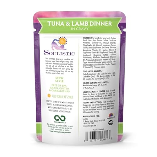 Soulistic P0011CS Moist & Tender Tuna & Lamb Dinner In Gravy Wet Cat Food thumb #2