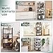 DEANIC 5-Shelf Folding Bookcase with Wheels, Rolling Bookshelf Heavy Duty Storage Shelves, Freestanding Metal Wire Shelving Unit for Living Room, Office, Kitchen, Basement, Pantry (Black)