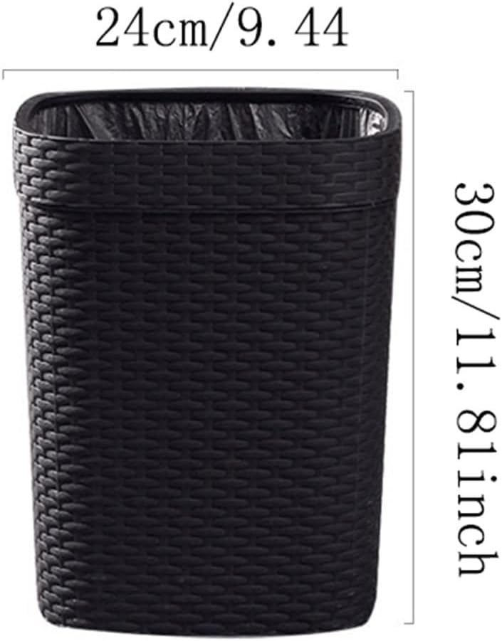 スイングトップキッチンゴミ箱 ゴミ箱、直接廃棄紙バスケット、黒/茶色のゴミ箱、プラスチック素材のゴミ箱、家庭、キッチン、オフィスのゴ