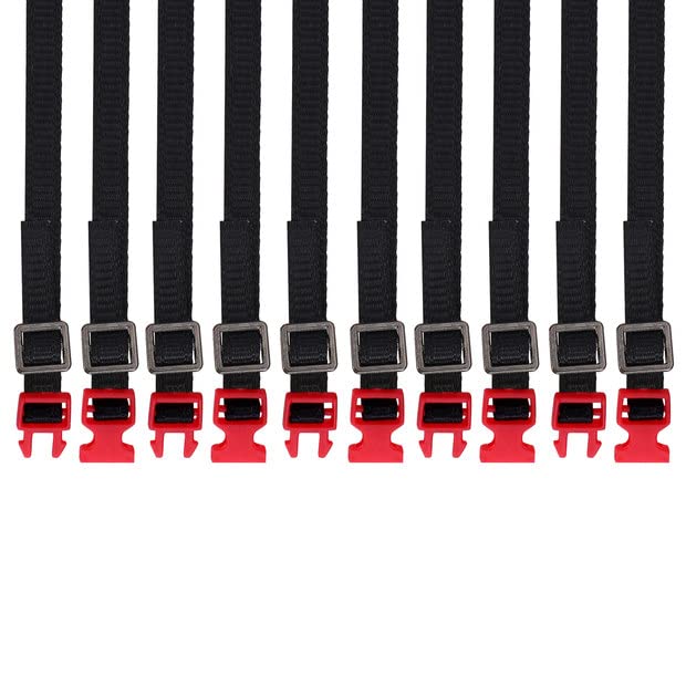 INJORA 10PCS Scale Luggage Rope Roof Rack Tie Down Straps for 1/10 RC Crawler Car Axial SCX10 90046 TRX4 TRX6 Redcat Gen8 VS4-10(Red)