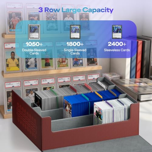 Image of UAONO Trading Card Storage Box for 1800+ Sleeved Cards, Bulk Card Storage