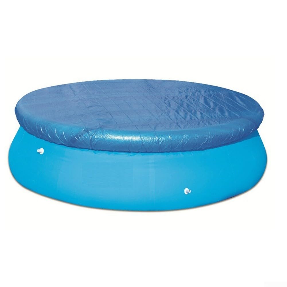 Oniissy Round Pool Cover, Solar Swimming Pool Cover for Above Ground Pools,For Inflatable Family Pool Protector with Drawstring Design (10FT)