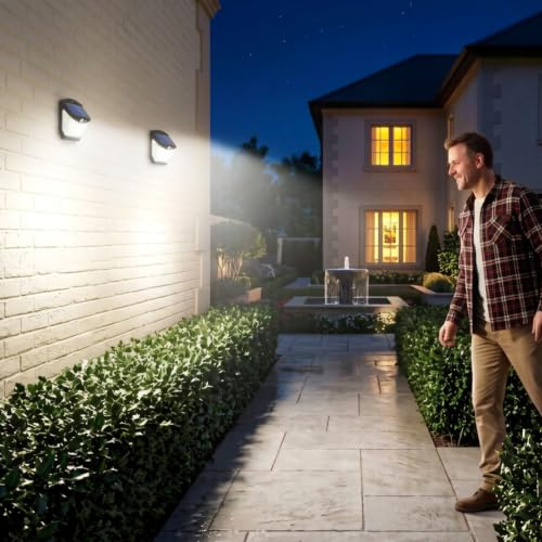 Luces solares para exteriores de 248 LED impermeables con gran angular de 270 grados en pared 4