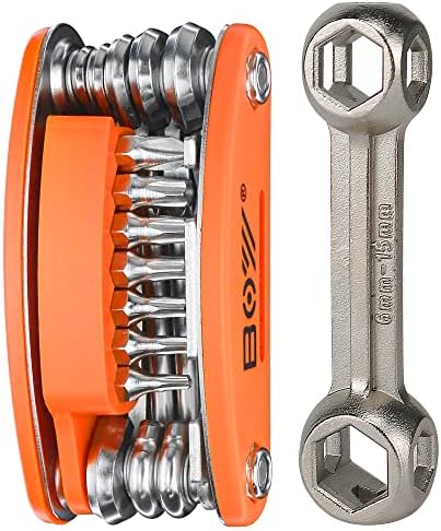 MatyKit Bicycle Tool Kit, 20 in 1 Bike Multitool, Mountain Bike Repair Tool Kit With Bike Bone Wrench, Portable Bicycle Essentials Easy Road Riding Travel Emergency Maintenance and Carry for Men