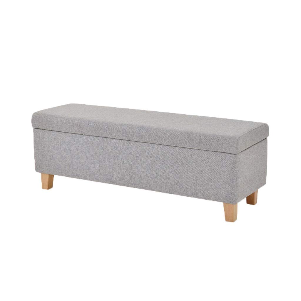 Banc de lit pliable et coffre de rangement beige de 60 cm
