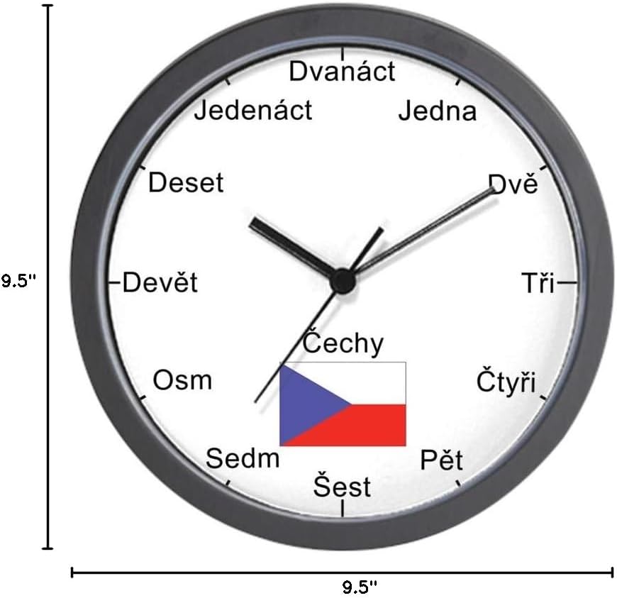 CafePress Czech Language 10" Wall Clock for Livingroom, Kitchen, or Office