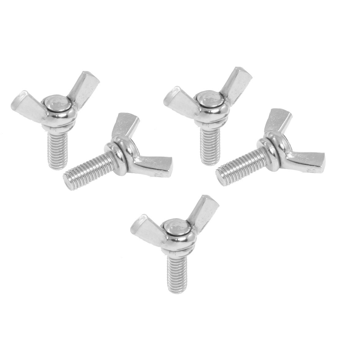 Sourcingmap Stainless Steel Wing Screw Bolts, 5mm x 12mm Thread Hardware Parts 5 Pcs