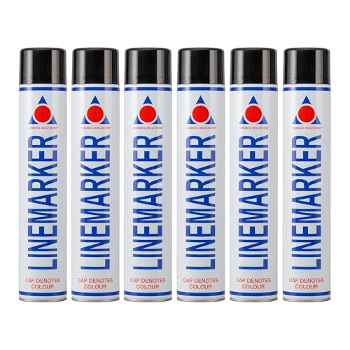 Image of Aerosol Solutions Line Marker Black Spray Paint 26 Oz [Pack of 6] All Purpose Striping Paint | Perfect for Floor Marking, Landscaping, Athletics & Sports Fields