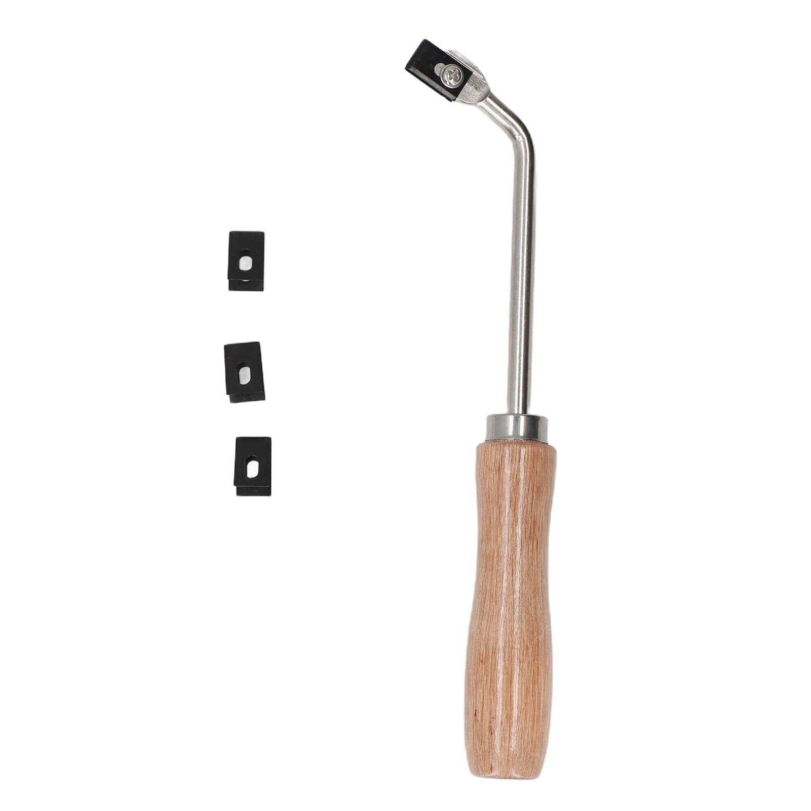 Scanalatrice Manuale per Pavimenti in Vinile PVC 245mm con 3 Lame di Ricambio Manico in Legno di Faggio