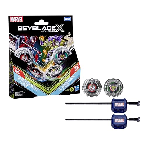 Hasbro Beyblade X in collaborazione con Marvel, Miles Morales 1-60GN vs. Green Goblin 9-80HT