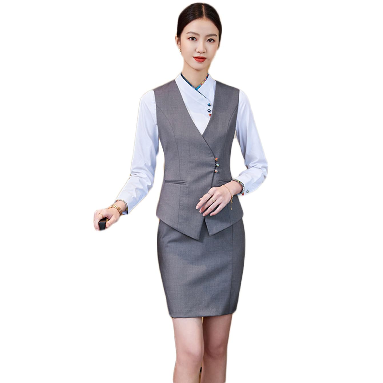 Amazon | [FDGFJ] スカートスーツ オフィススーツ レディース スーツ 3