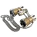 3 x 25 Opera Glasses Golden with Crystal Clear Optic (CCO) and Silver Trim w/Necklace Chain by HQRP