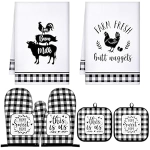 Sratte 6 Pcs Farmhouse Marble Dish Towels Pot Holders and Oven Mitts Sets Pink White and Gold Heat Resistant Kitchen Towels Farm Animal Kitchen Decoration for Baking Cooking Supply(Farm Animal) Sratte 6 Pcs Farmhouse Marble Dish Towels Pot Holders and Oven Mitts Sets Pink White and Gold Heat Resistant Kitchen Towels Farm Animal Kitchen Decoration for Baking Cooking SupplyFarm Animal