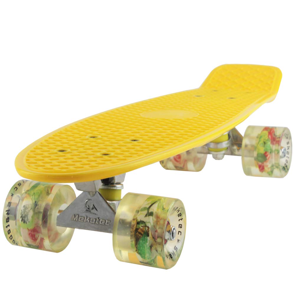 Skateboards Complete 22 Inch Mini Cruiser Retro Skateboard for Kids Boys Youths Beginners