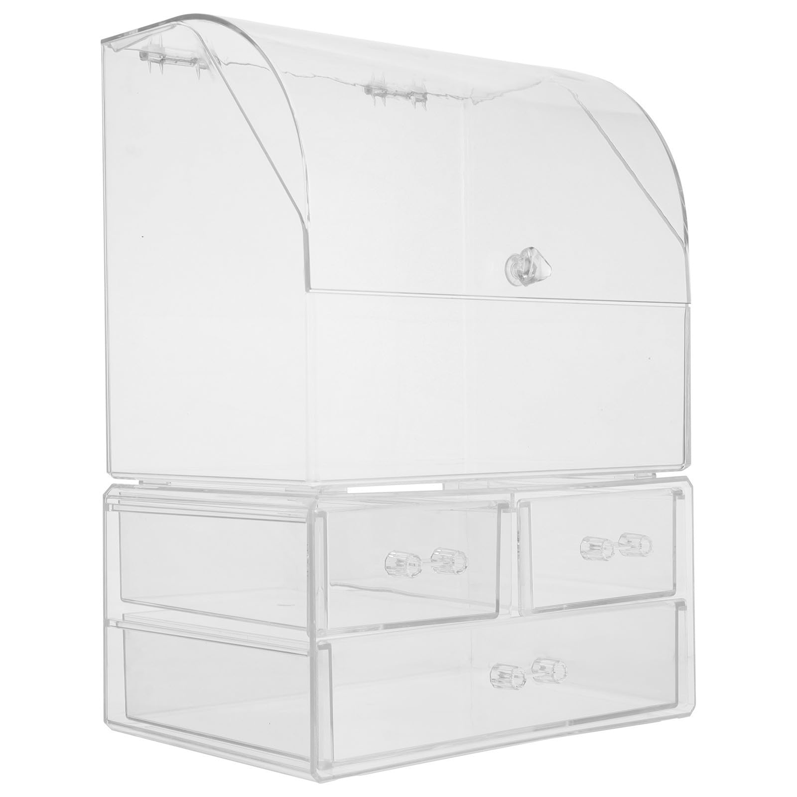 NUOBESTY Acryl Kosmetik Aufbewahrungsbox mit Deckel für Schreibtisch