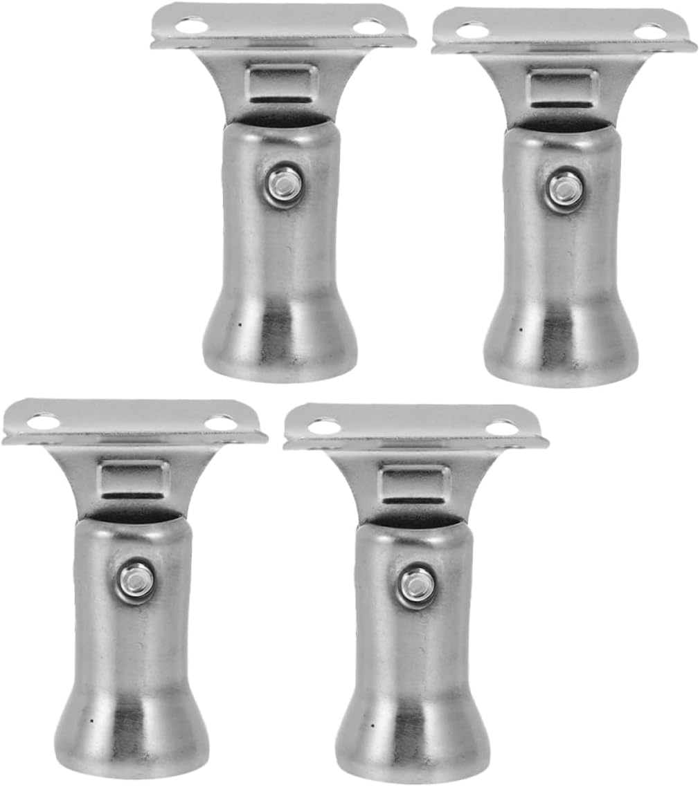 ORFOFE 4pcs Adjustable Swivel Handrail Brackets Stainless Steel for Indoor Stairs Reinforcement Bracket for Handrail Stairway Hardware