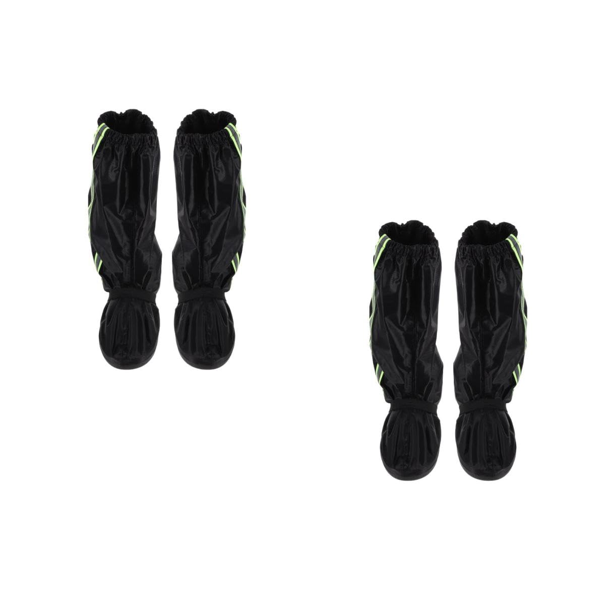 2 Piezas cubrezapatos Impermeable Tobillo reflexivo Cubrir Alto Botas de Lluvia para Mujeres cubrebotas de Seguridad de Zapatos Impermeables cubrebotas Reutilizables Negro