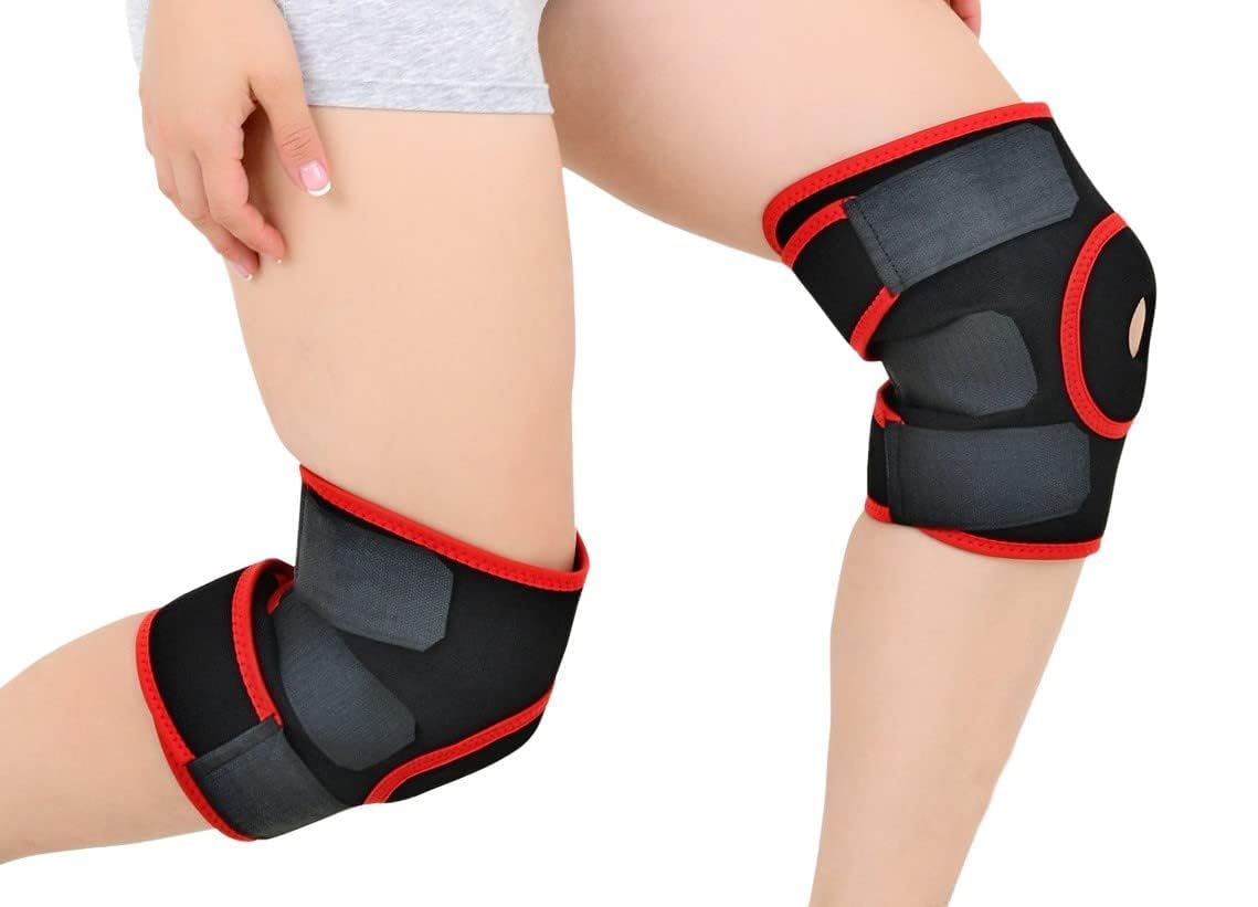 Knee Brace Pair – Compression Knee Cap for Pain Relief Unisex – Knee Support for Gym, Running, Arthritis, Joint Pain, Meniscus Tear, Arthritis, Injury Recovery (Red & Black)-image-5