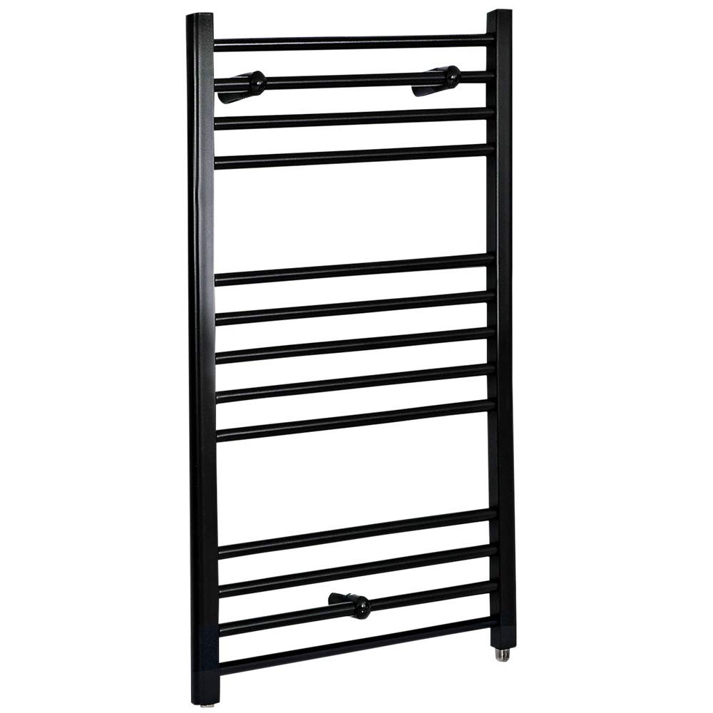 Milano Nero 400W Black Straight Bar Electric Heated Towel Rail - 1000mm x 500mm