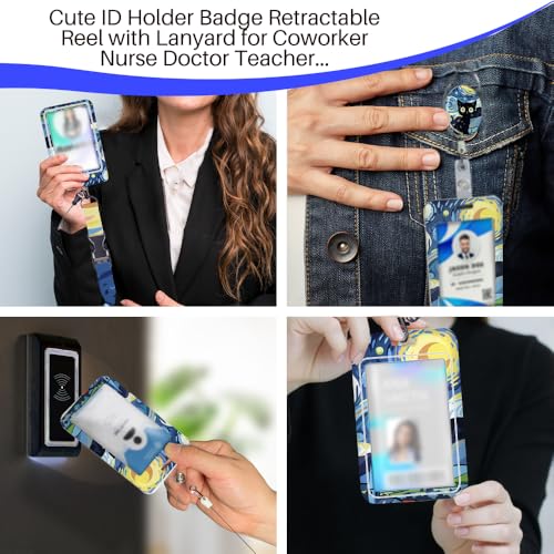 50% Off Star Cat ID Badge Holder & Lanyard Set for Office Gifts