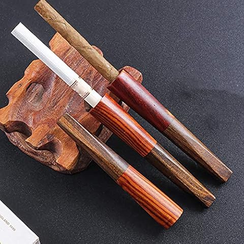 Mini Cigar Filter Holder, Made of Mahogany, Sturdy and Durable, 2 Pack Short Cigar Holders for Men and Women, Suitable for Small Size Cigars Cover