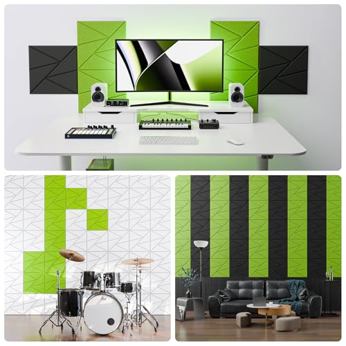 Image of 12 Pack Self-Adhesive Acoustic Panels, Sound Proof Foam Panels for Walls