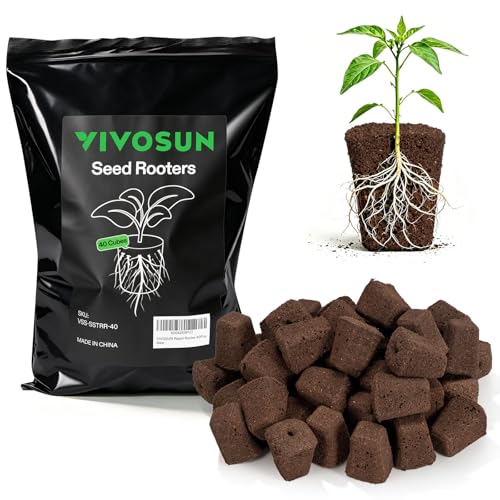 VIVOSUN Seed Rooter Plant Starter Plugs Support Robust Roots for Seedlings and Cuttings 40 Cubes Designed for VSeed Smart Box & Seed Starter Trays
