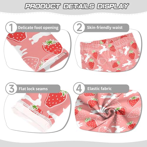 Berry and Bunny Girls Leggings,Workout Leggings for Girls Toddler Athletic Legging Size for 3-10T3