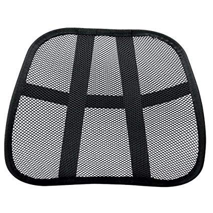 Extra TM Comfortable Adjustable Breathable Cool Black Mesh Lumbar Back Support Fit All Types Office Chair Car Seat