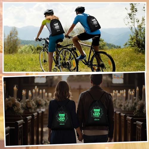 Image of 18 Pcs Shine with The Light of Jesus Drawstring Backpacks Bulk