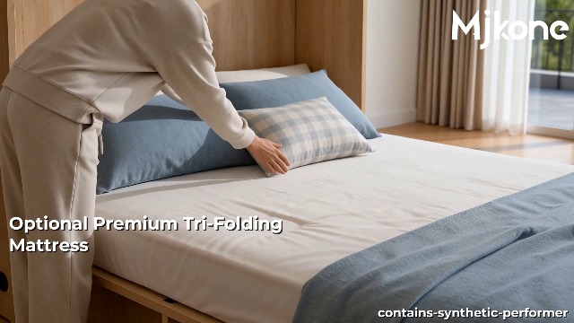Amazon.com: Mjkone Murphy Cabinet Bed with Tri-Folding Mattress