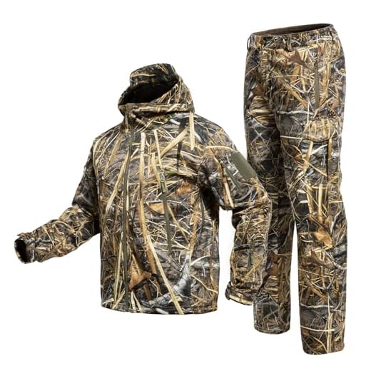 YEVHEV Quiet Hunting Clothes for Men Hunt Clothing Suit Gear Camouflage Hoodie Jacket and Pants Camo Coat Windproof