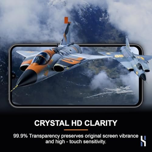 Image of Tempered Glass for Samsung Galaxy A34 (6.6 Inch) Military Grade 9H Screen Guard, Anti-Scratch, Shatterproof, Edge-to-Edge Full Coverage - Black Border