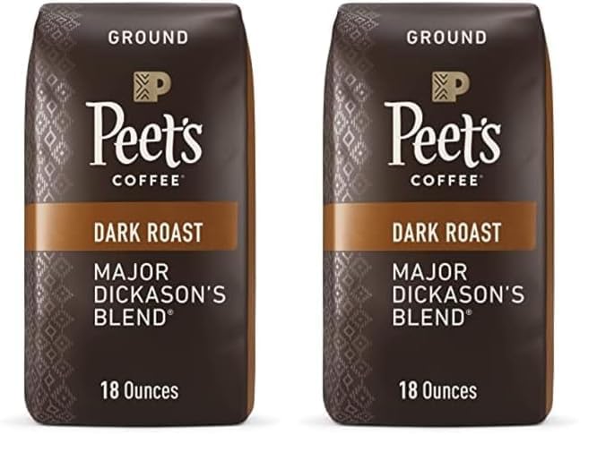 Peet's CoffeeDark Roast Ground Coffee - Major Dickason's Blend 36 Ounces (2 Bags of 18 Ounces)