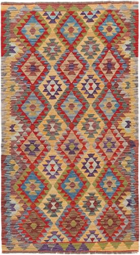 Tapis d'Orient Kilim Afghan authentique de 109x197 tissage main laine