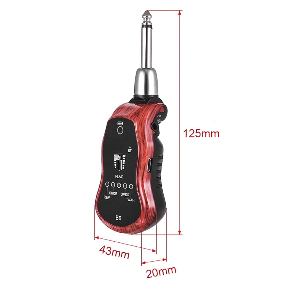 Alnicov Mini Guitar Amplifier with Headphone Jack Rechargeable Pocket-Sized Bluetooth Receiver Clean Chorus Effect Compact Sound System for Practice and Performance - Image 3