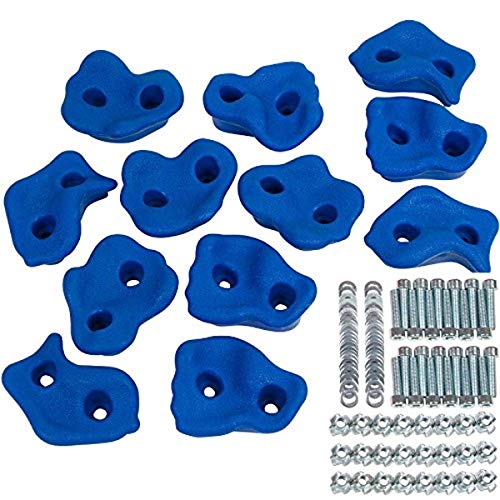 Swing Set Stuff Large Textured Rock Holds with SSS Logo Sticker (12 Set), Blue Swing Set Stuff Large Textured Rock Holds with SSS Logo Sticker (12 Set), Blue