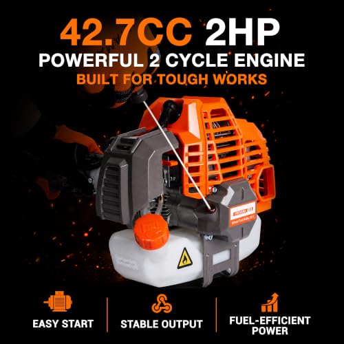 Image of PROYAMA 42.7cc 5 in 1 Gas Powered Hedge Trimmer, Weed Eater, Pole Saw