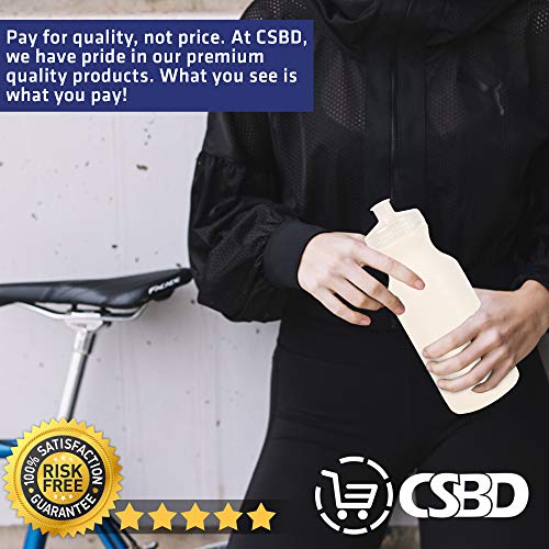 Csbd 20Oz Sports Water Bottles, 10 Pack, Reusable No Bpa Plastic, Pull Top Leakproof Drink Spout, Blank Diy Customization (Frost Bottle - Clear Lid) #TOP3