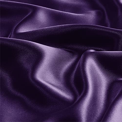 BEDELITE Satin Pillowcase with Zipper 2 Pack, Plum Purple Pillow Cases Standard Size, Super Soft and Cooling Similar to Silk Pillow Cases, Gift for Women Men(20x26 Inches)